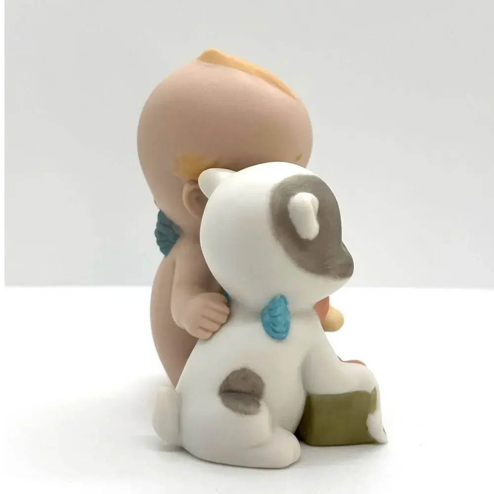 VTG 1993 Enesco/Jesco, Rose O'Neill Porcelain Kewpie Doll & Doddle Dog Figurine